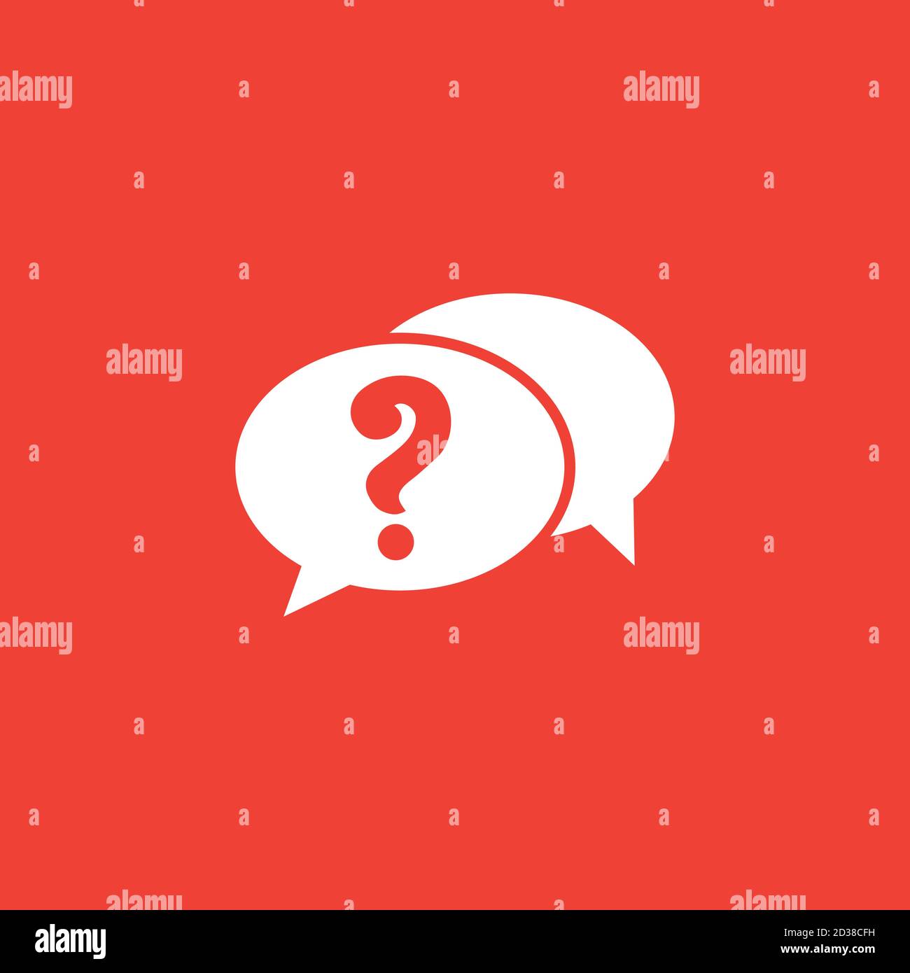 Question Icon On Red Background. Red Flat Style Vector Illustration ...