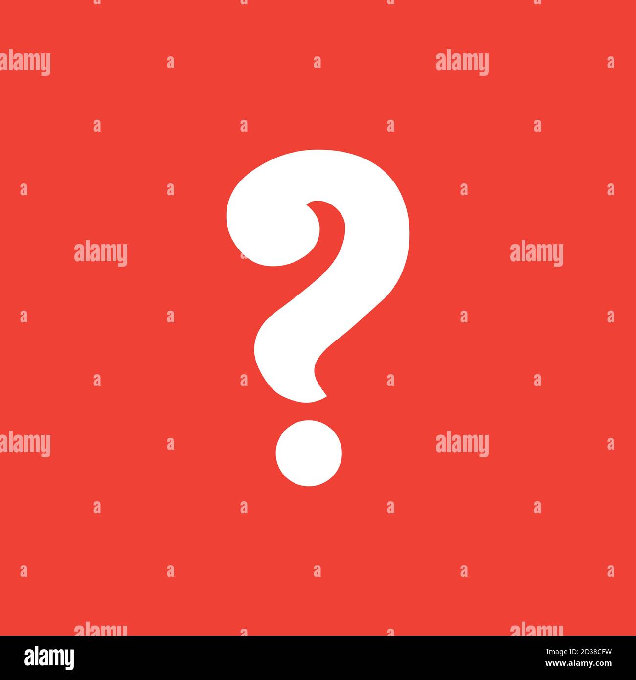 Question Icon On Red Background. Red Flat Style Vector Illustration ...