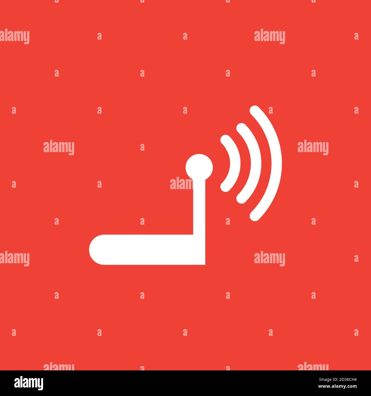 Router Icon On Red Background. Red Flat Style Vector Illustration Stock ...