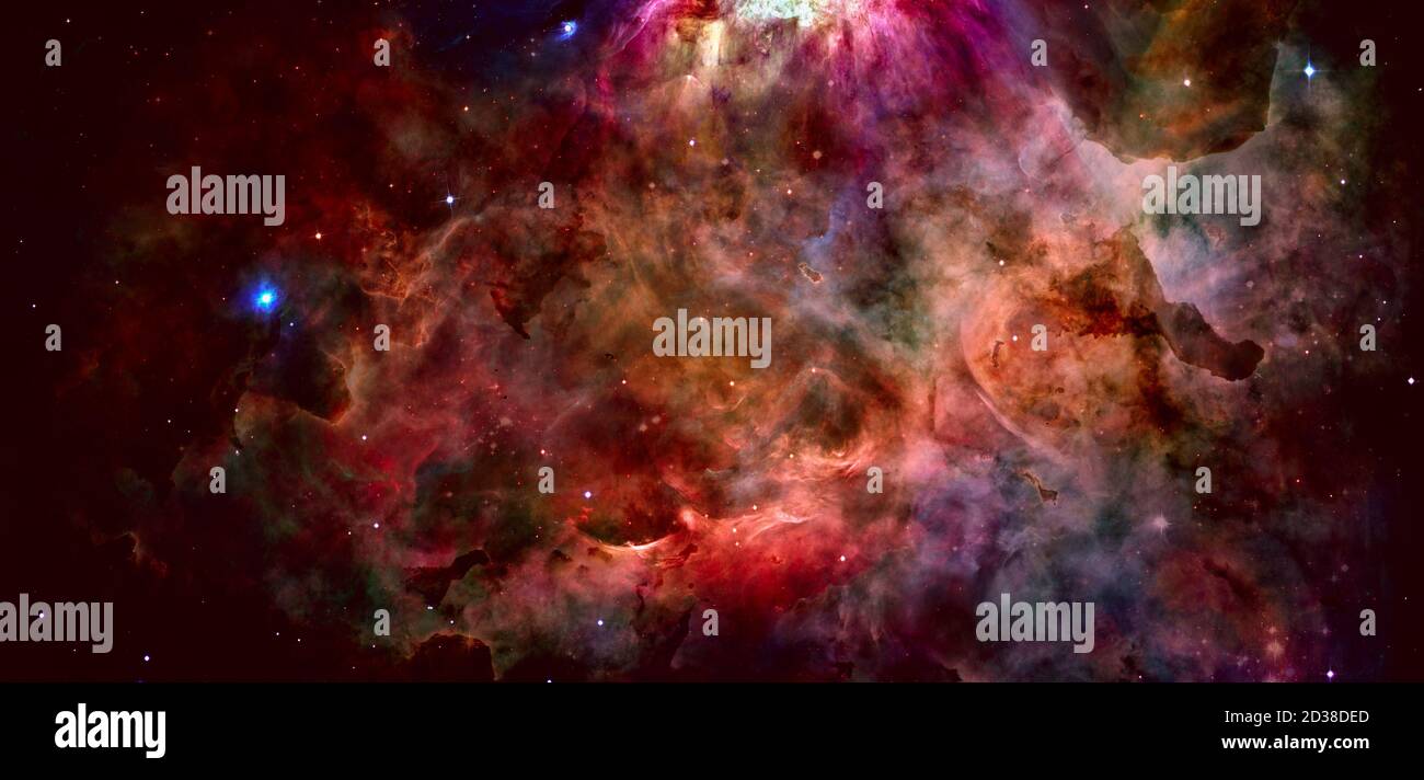 Nebula and galaxy. Deep space. Elements of this image furnished by NASA. Stock Photo