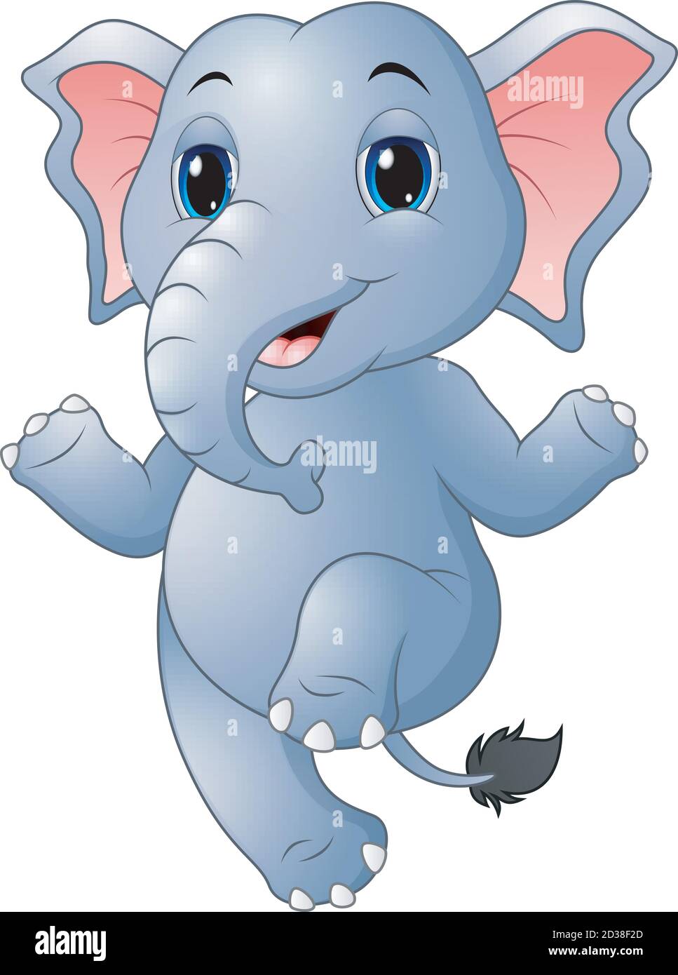 Vector illustration of Cartoon elephant dancing Stock Vector Image