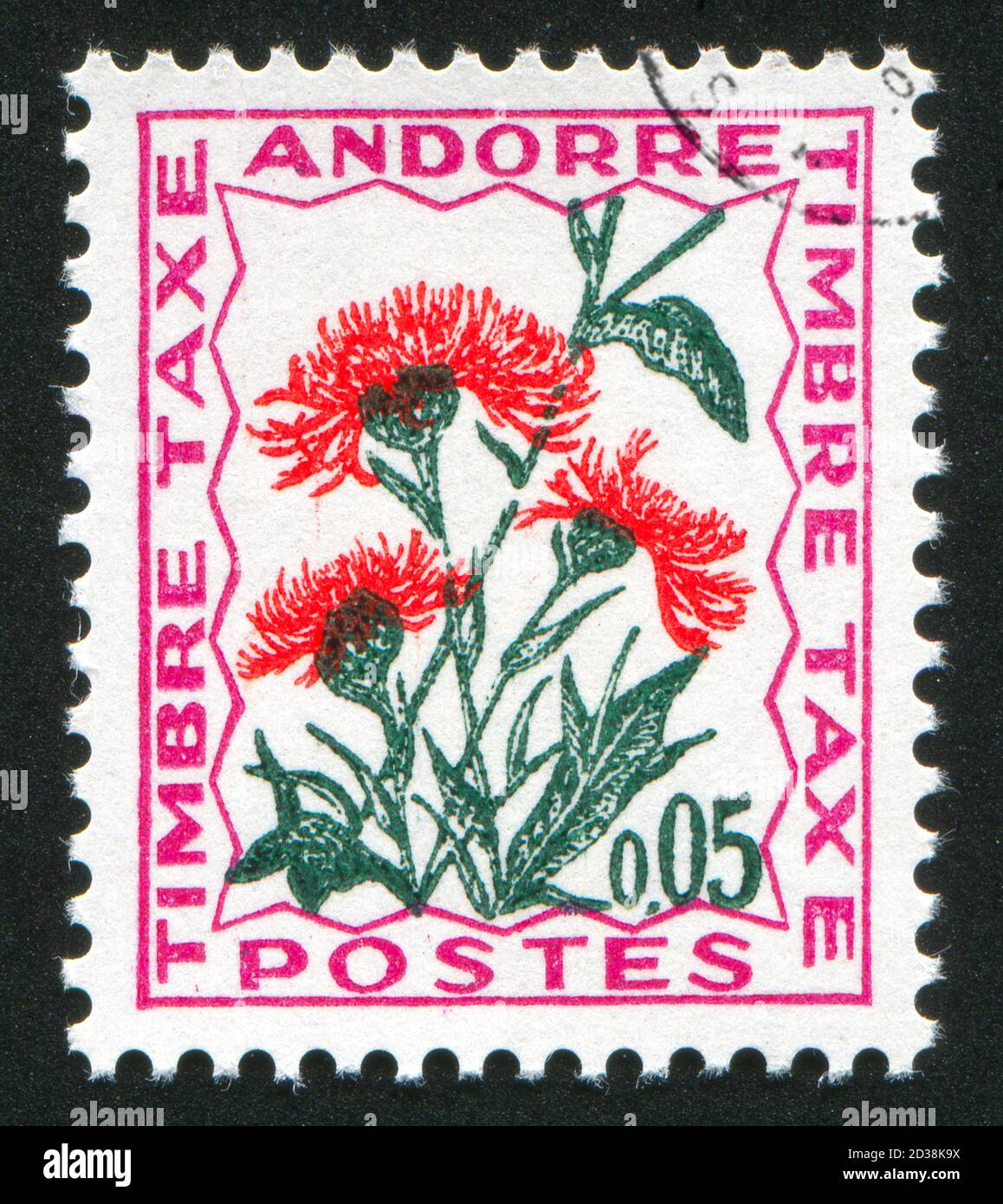 ANDORRA CIRCA 1965: stamp printed by Andorra, shows Centaury, circa 1965 Stock Photo