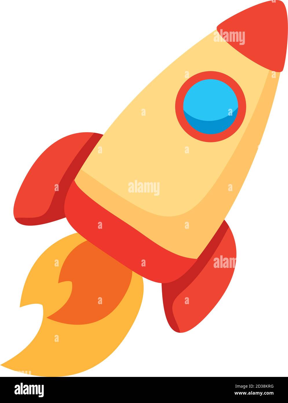 rocket launcher spaceship flat style icon vector illustration design ...