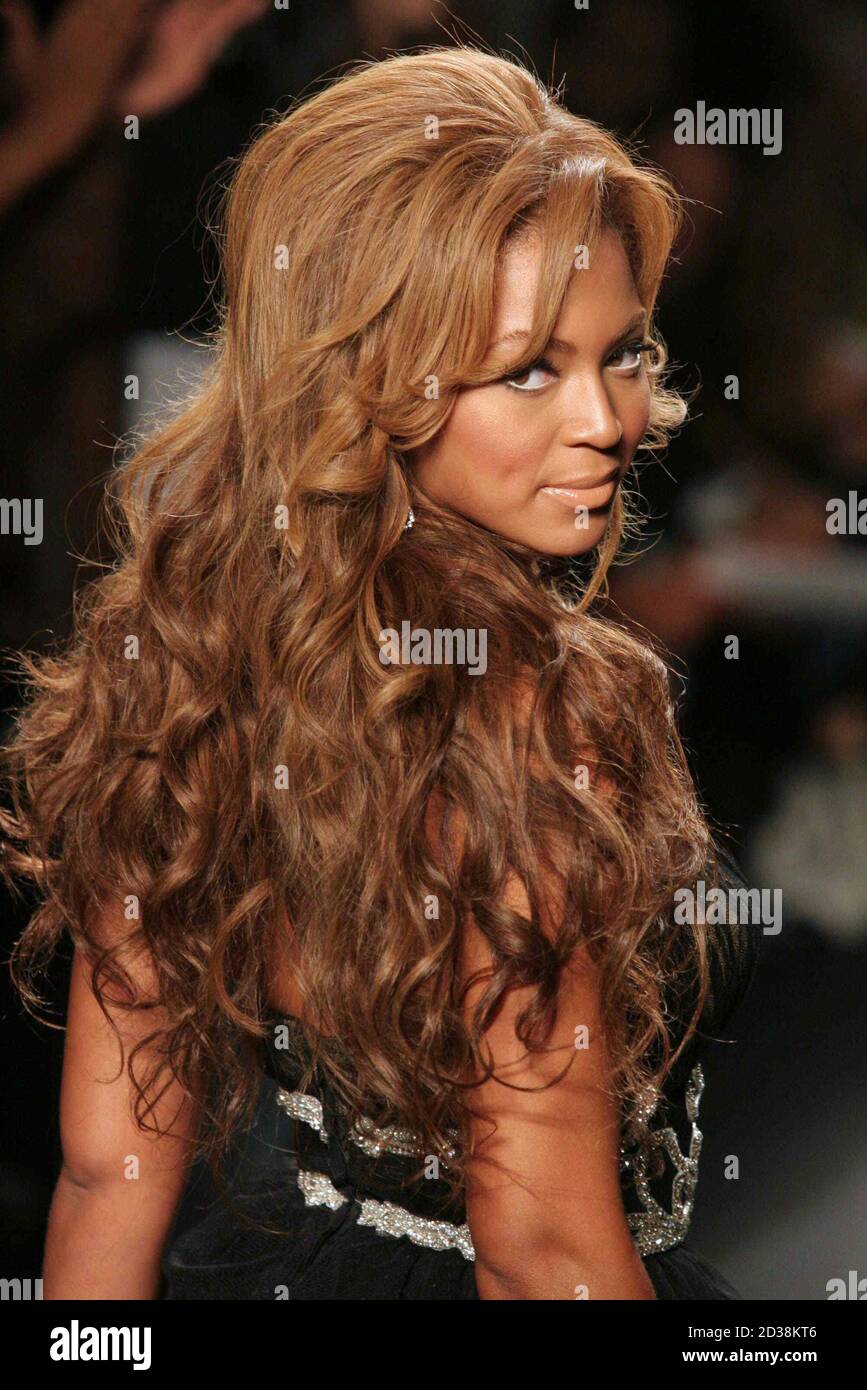 Beyonce Knowles on the runway in Fashion For Relief, a special event to  close Fashion Week and raise money for the victims of Hurricane Katrina at  The Tent at Bryant Park in