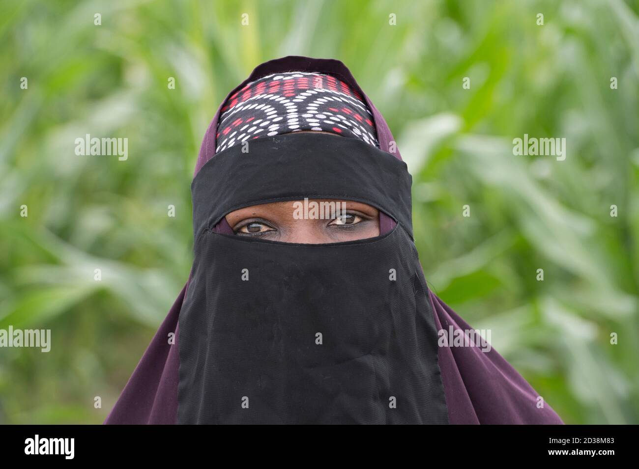 Somalian woman refugee portrait near Boise Idaho  (MR) Stock Photo