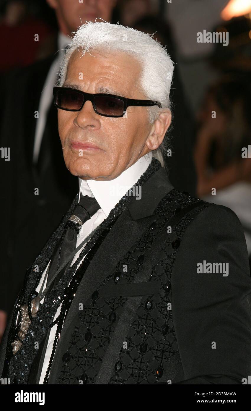 Karl Lagerfeld arriving at The Costume Institute Gala celebrating ...