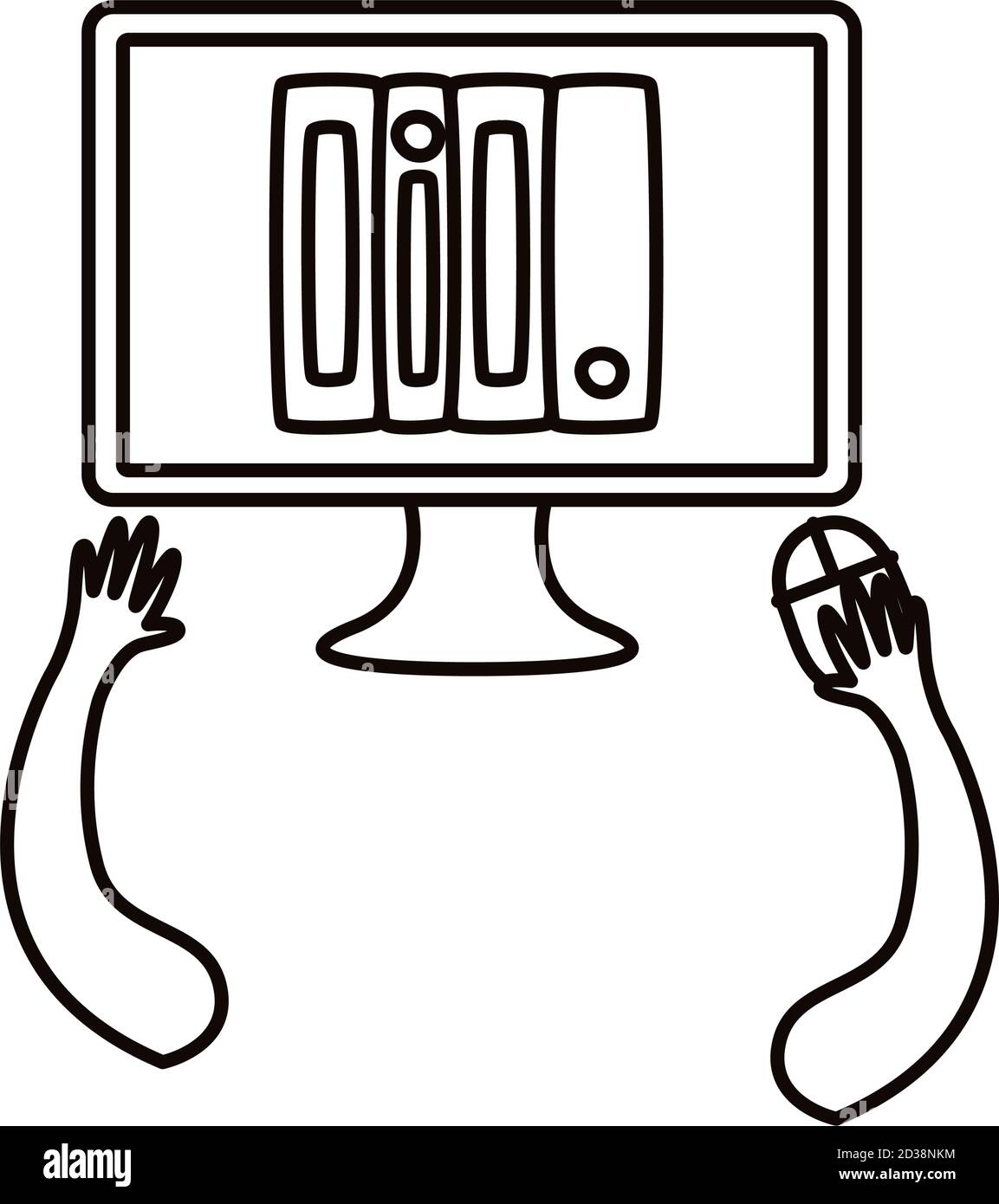 ebooks technology in desktop device icon vector illustration design Stock Vector