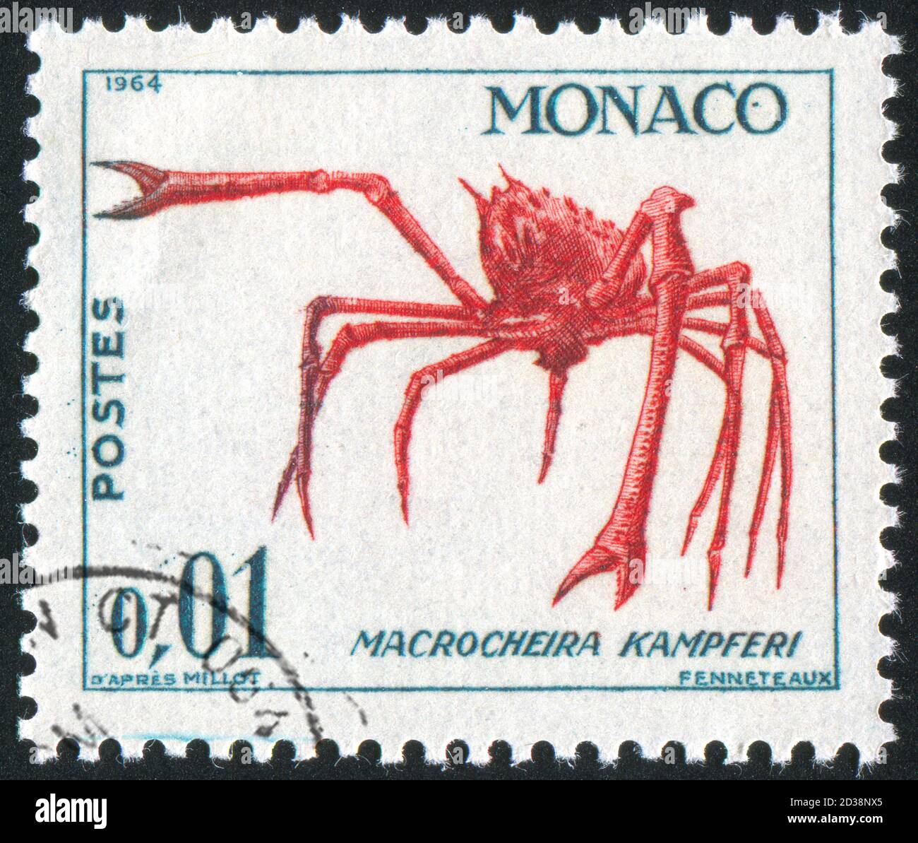 MONACO - CIRCA 1964: stamp printed by Monaco, shows Crab, circa 1964 Stock Photo