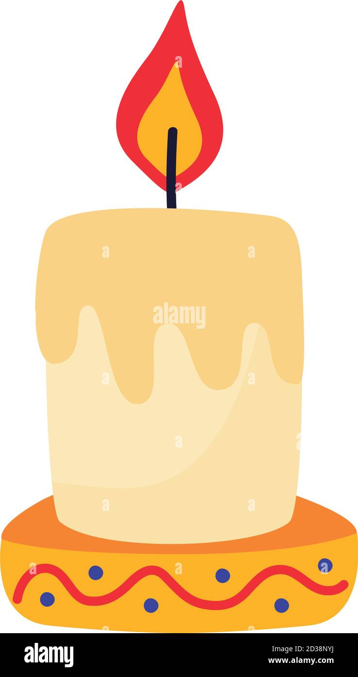 wax candle fire flame flat style icon vector illustration design Stock ...