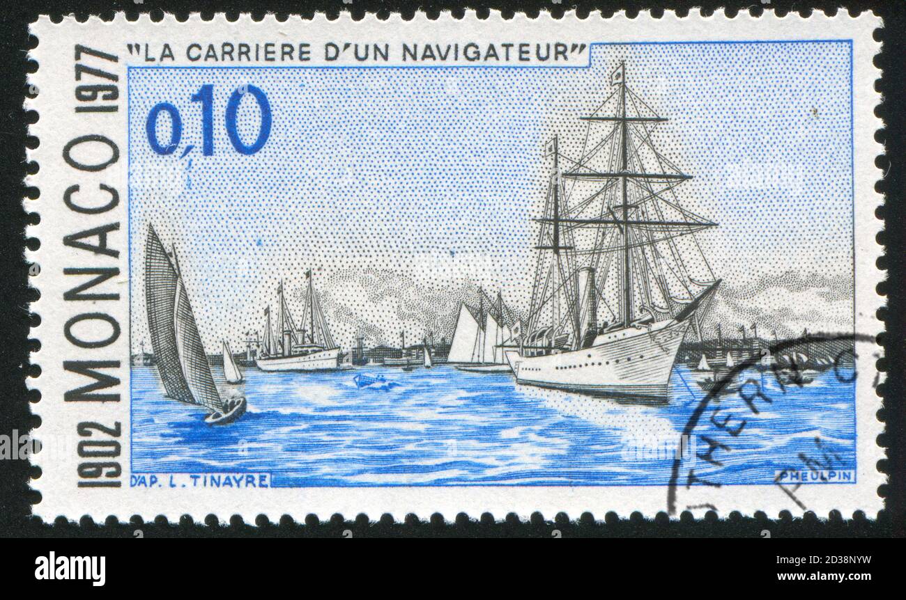 MONACO CIRCA 1977 stamp printed by Monaco, shows Yacht Princess