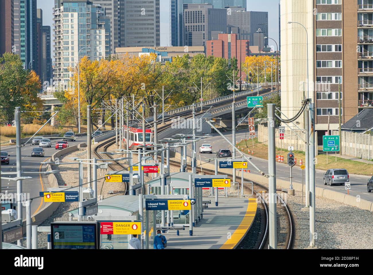 4 October 2020 Calgary Alberta Canada Calgary transit LRT train in
