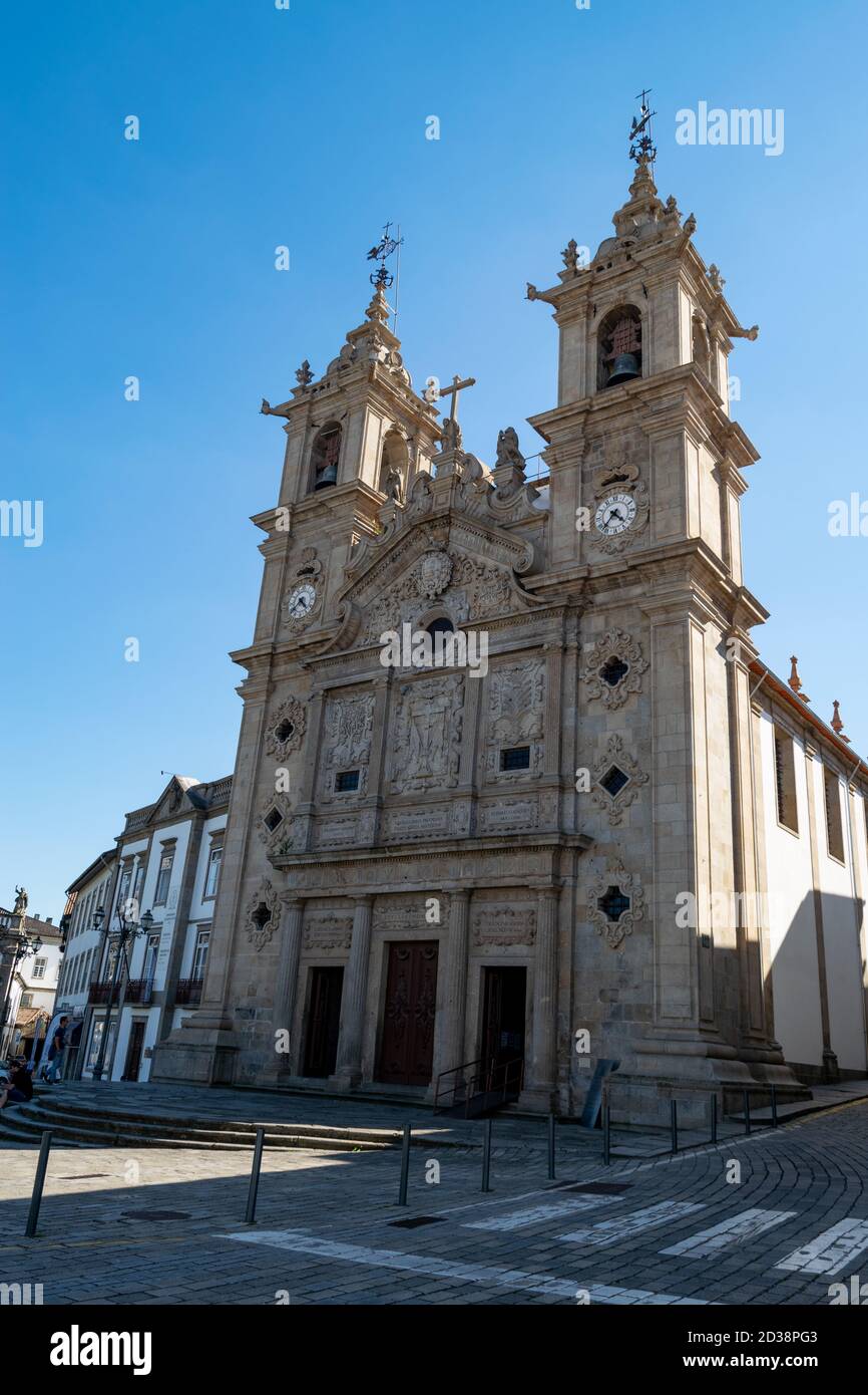 The Holy Cross Church in Portuguese, Igreja de Santa Cruz is a Portuguese 17th century church in Braga, Portugal, dedicated to the Holy Cross Stock Photo