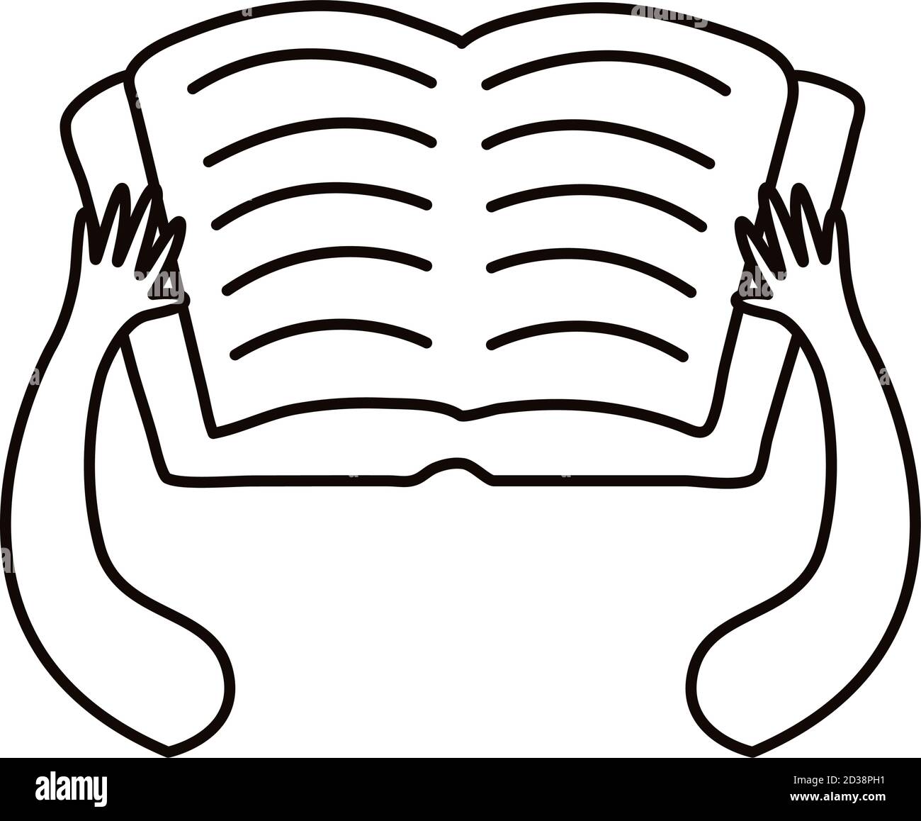 hands reader with text book supply line style icon vector illustration ...