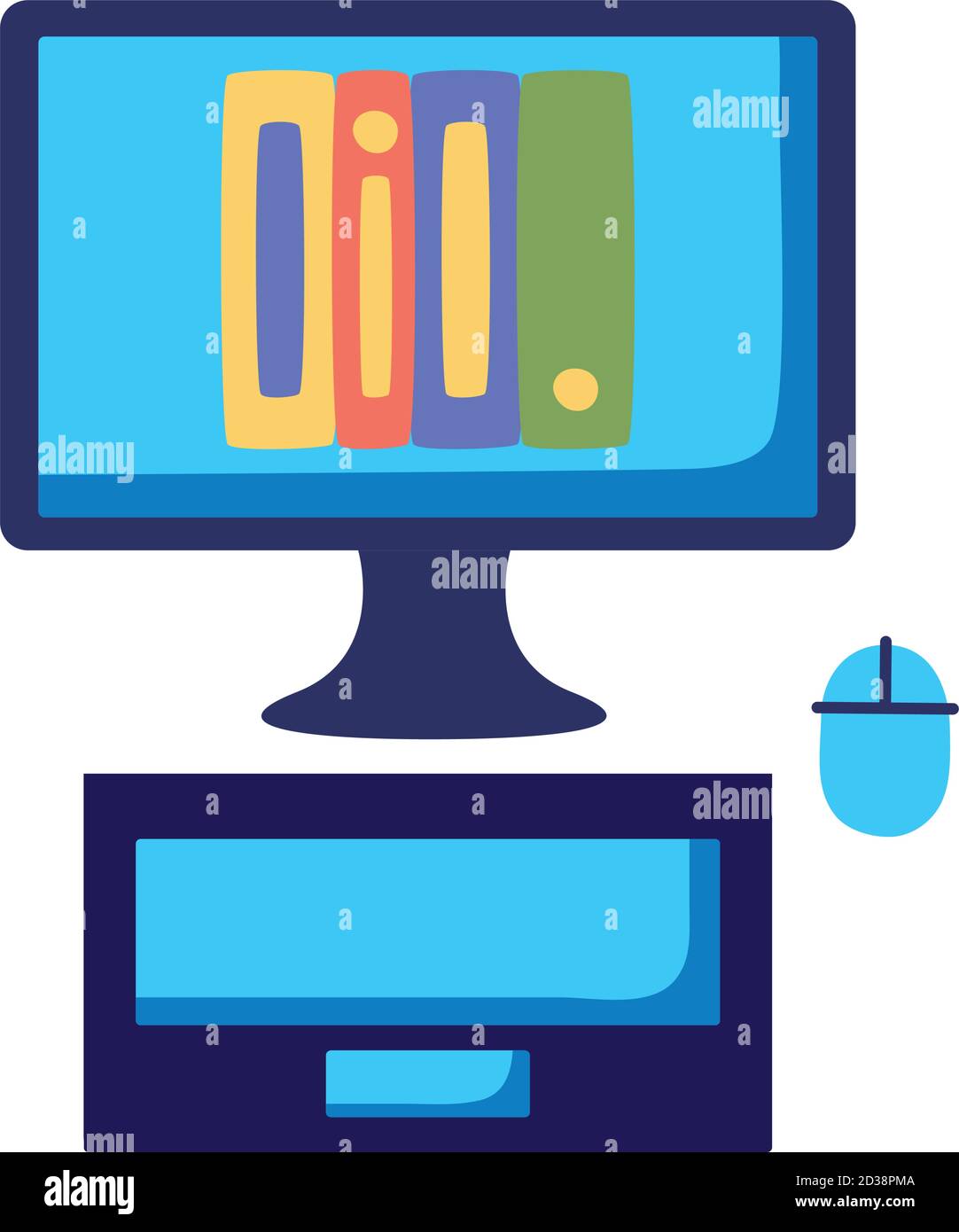 ebooks technology in desktop device icon vector illustration design Stock Vector