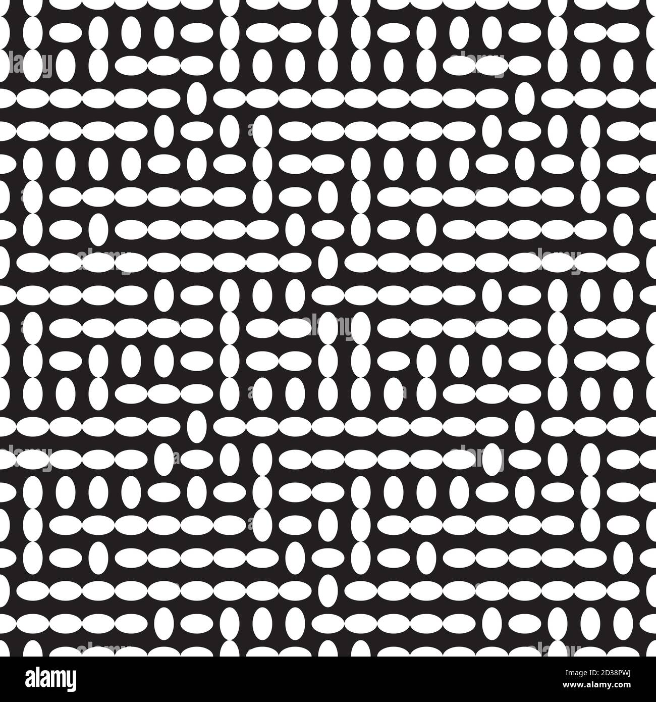Seamless pattern with horizontal and vertical white ellipses Stock Vector