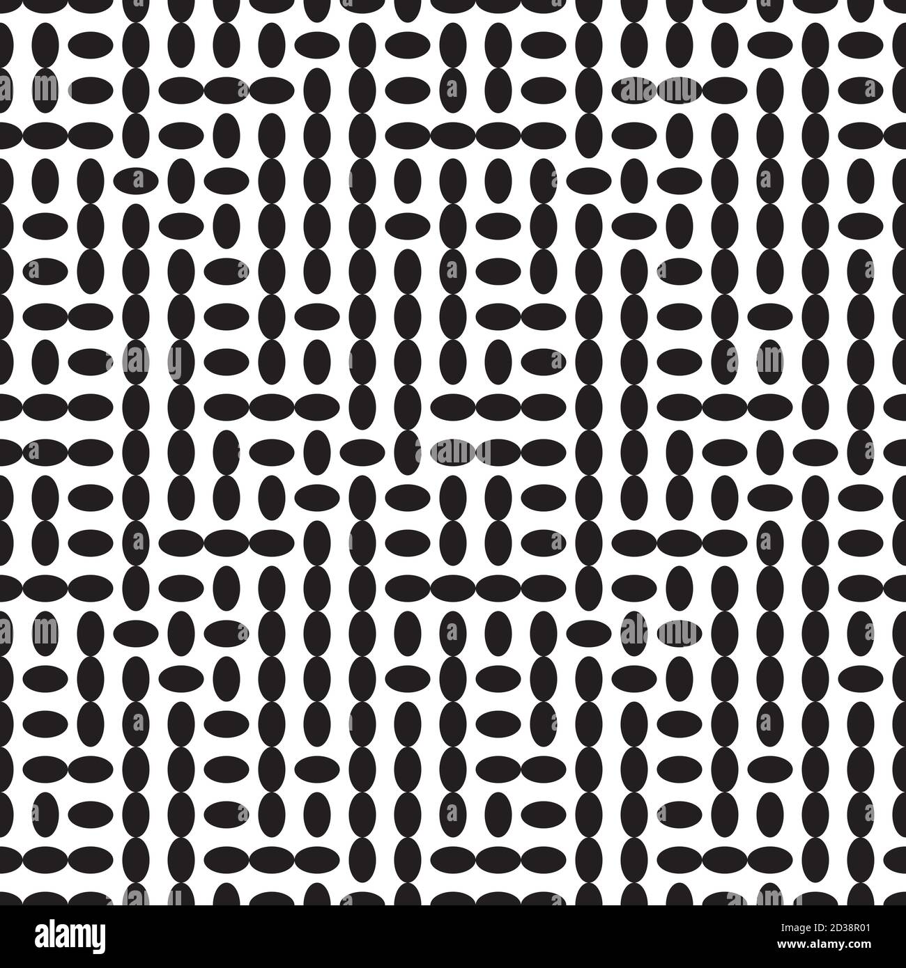 Seamless pattern with horizontal and vertical black ellipses Stock ...
