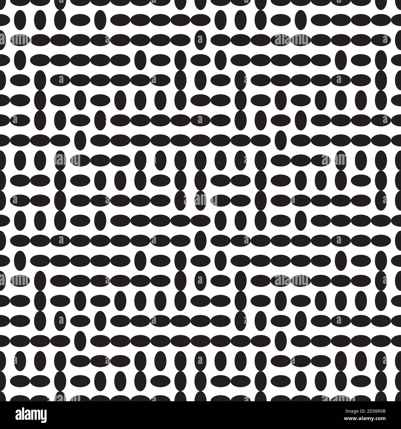 Seamless pattern with horizontal and vertical black ellipses Stock Vector