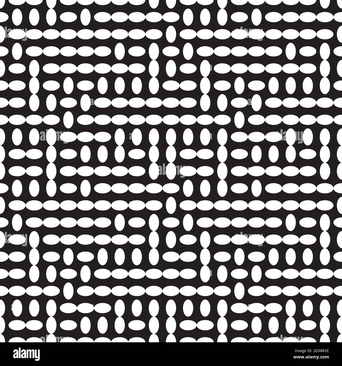 Seamless pattern with horizontal and vertical white ellipses Stock Vector