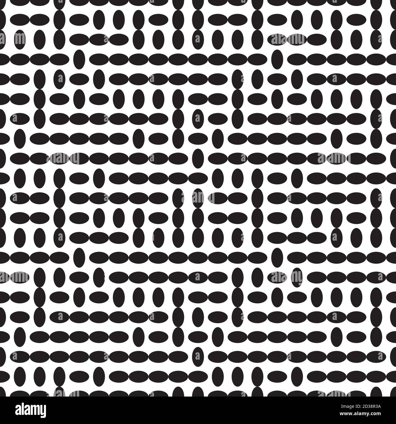 Seamless pattern with horizontal and vertical black ellipses Stock Vector