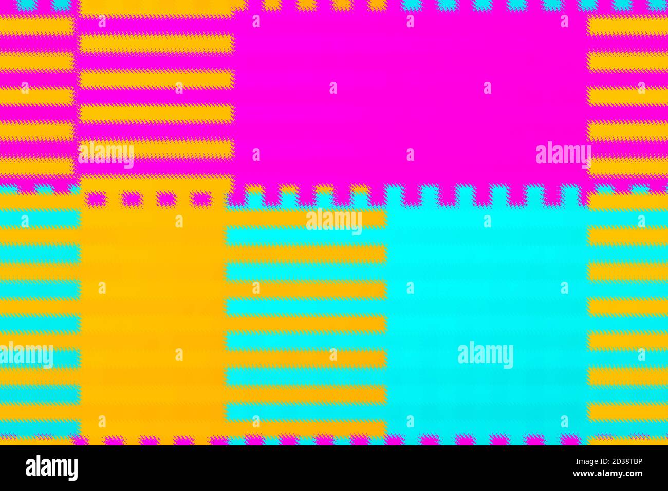 Texture checkered three papers cyan blue orange pink background