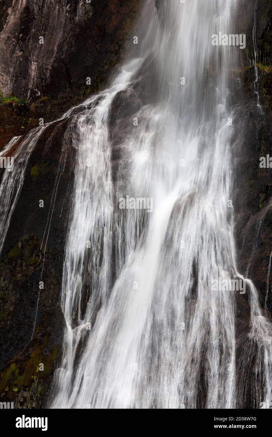 Aber Falls waterfall, Snowdonia, North Wales Stock Photo