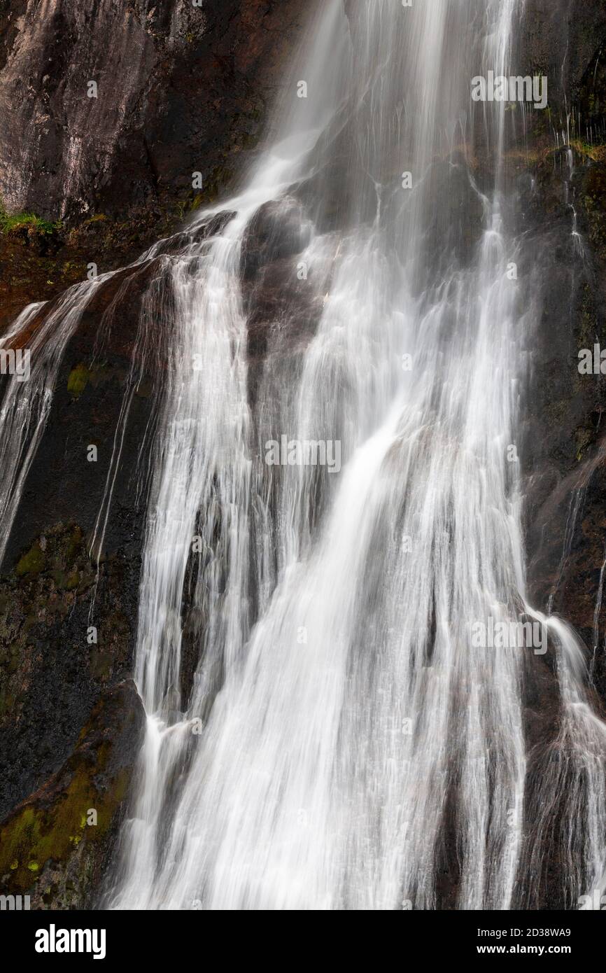 Aber Falls waterfall, Snowdonia, North Wales Stock Photo