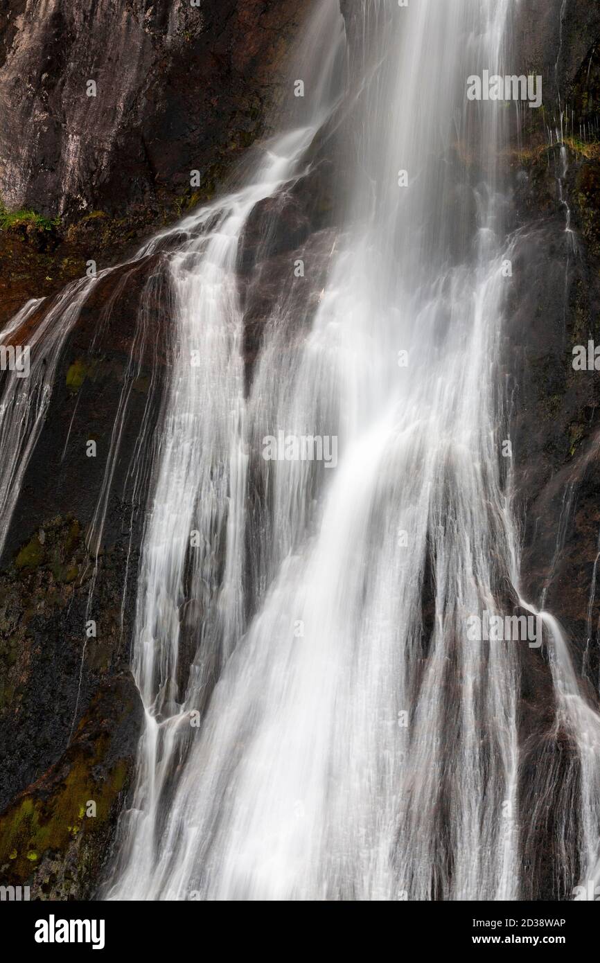 Aber Falls waterfall, Snowdonia, North Wales Stock Photo
