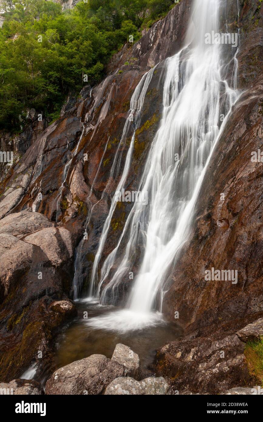 Aber Falls waterfall, Snowdonia, North Wales Stock Photo