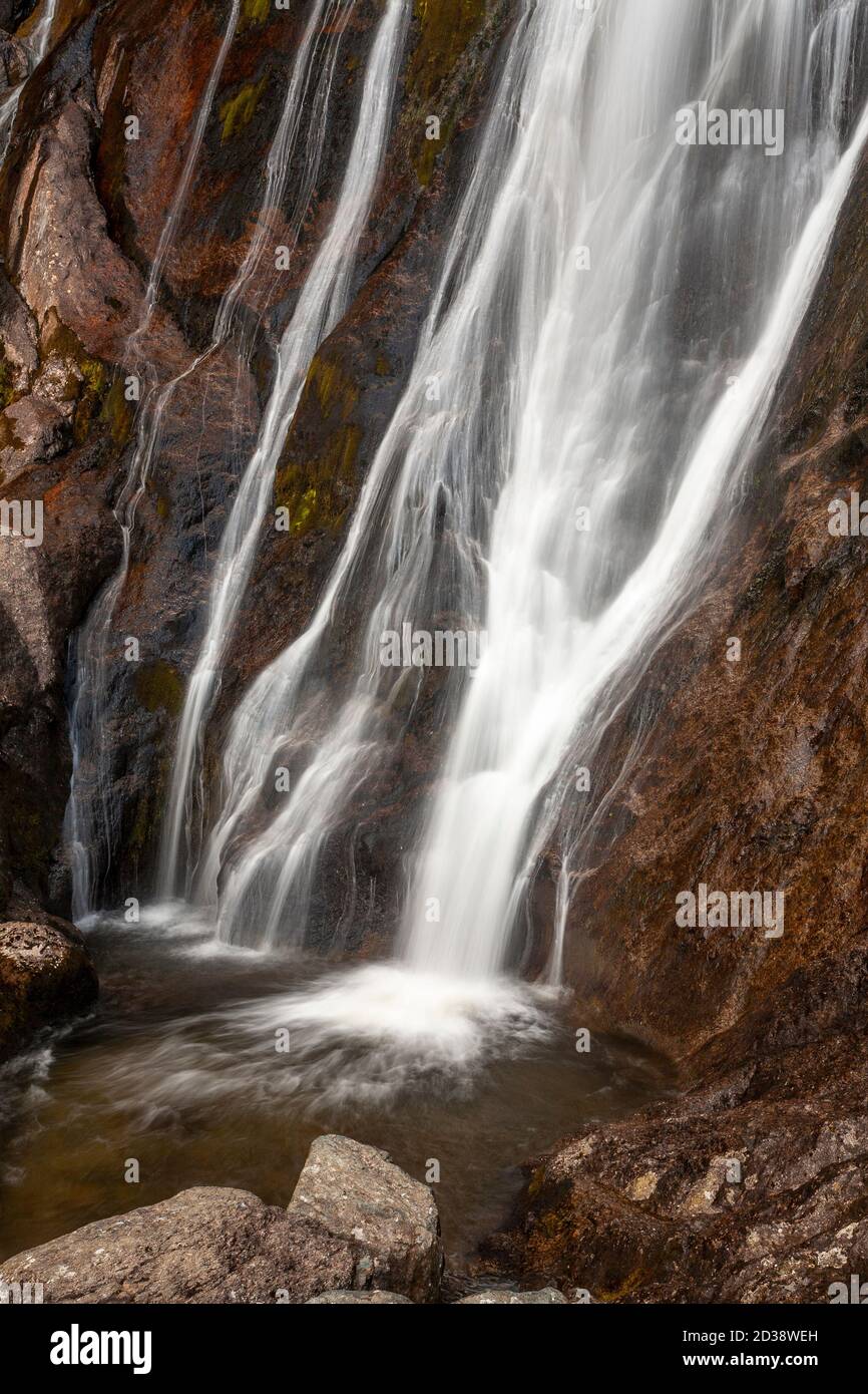 Aber Falls waterfall, Snowdonia, North Wales Stock Photo