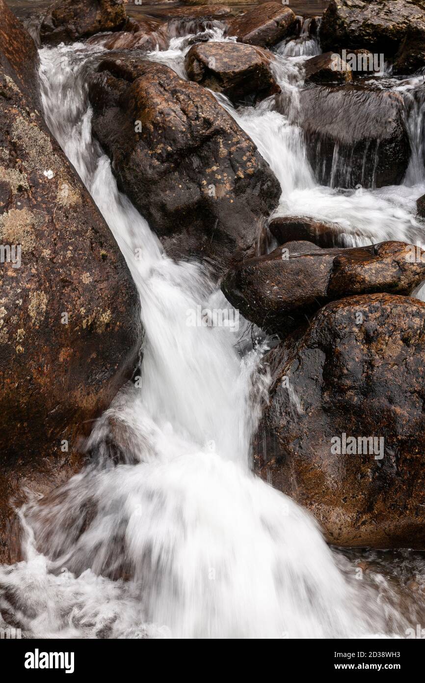 Aber Falls waterfall, Snowdonia, North Wales Stock Photo