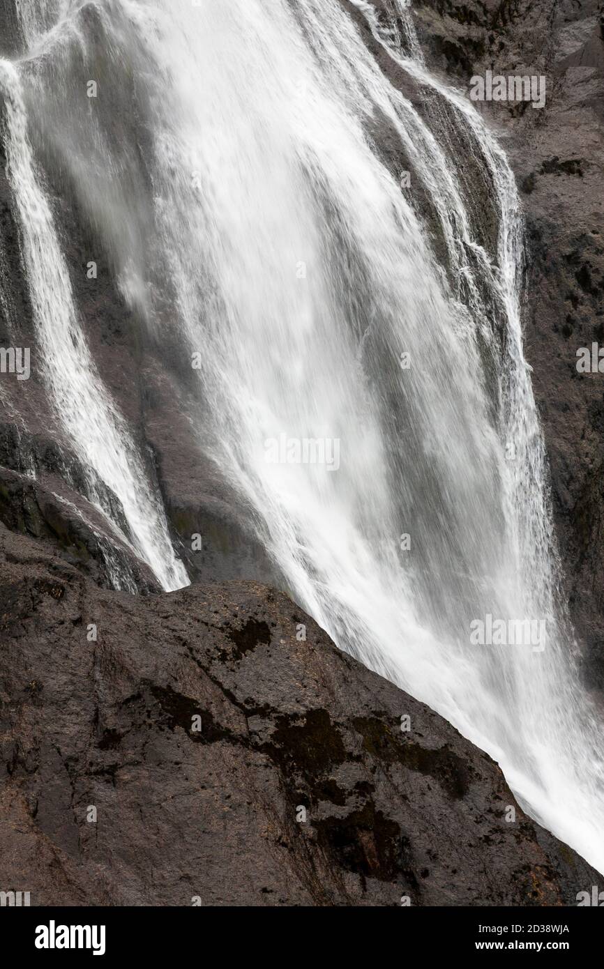 Aber Falls waterfall, Snowdonia, North Wales Stock Photo