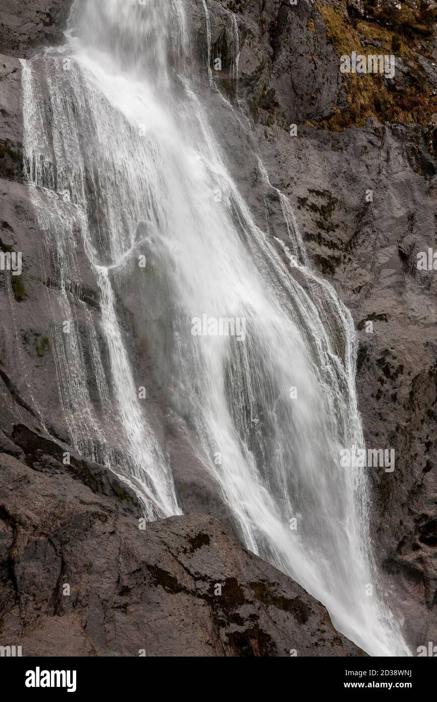 Aber Falls waterfall, Snowdonia, North Wales Stock Photo