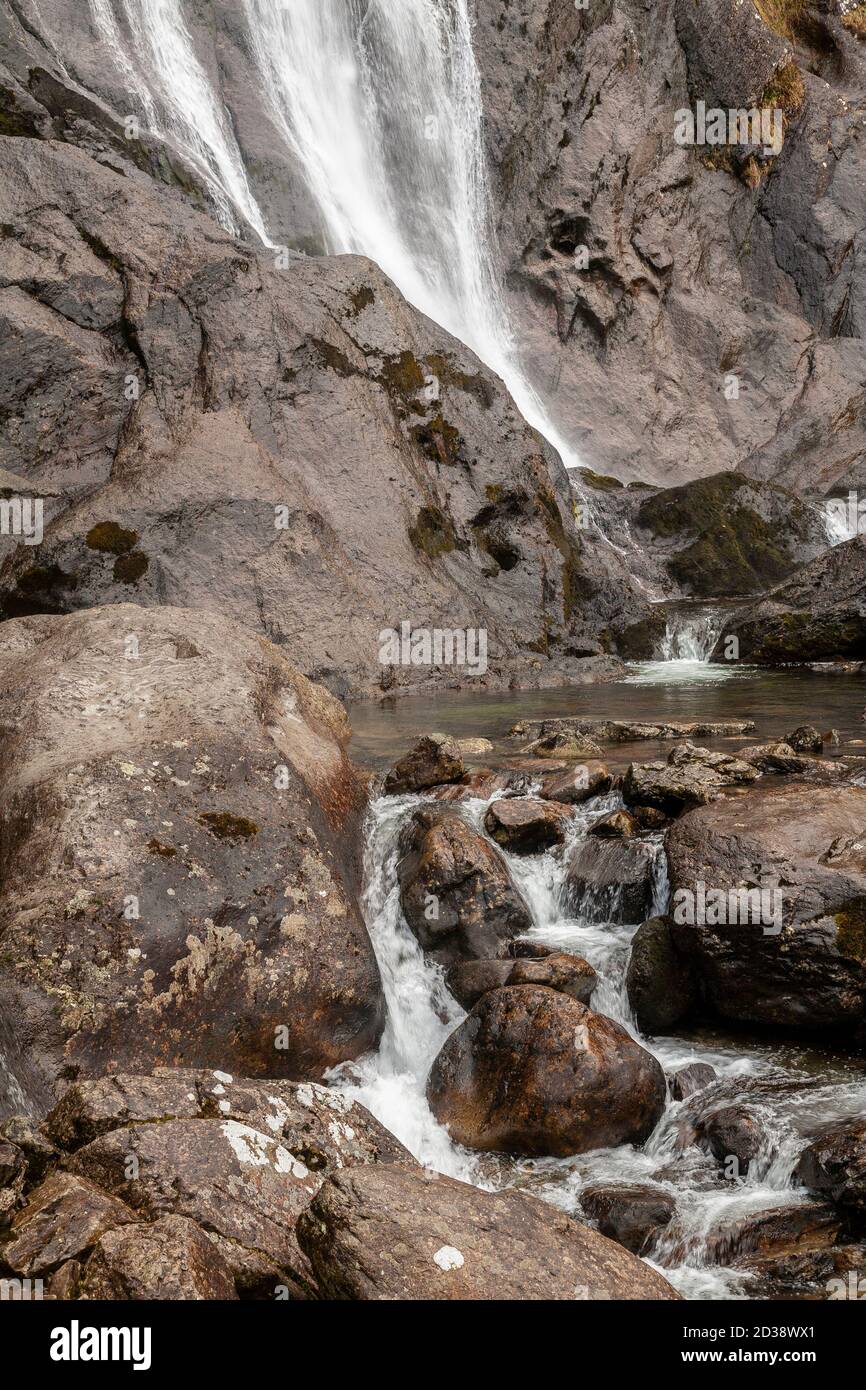 Aber Falls waterfall, Snowdonia, North Wales Stock Photo