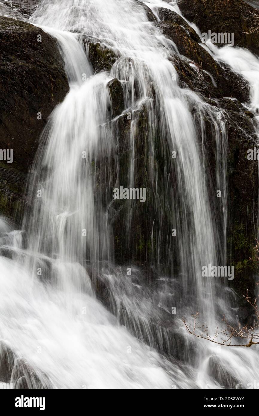 Swallow Falls waterfall, Snowdonia, North Wales Stock Photo