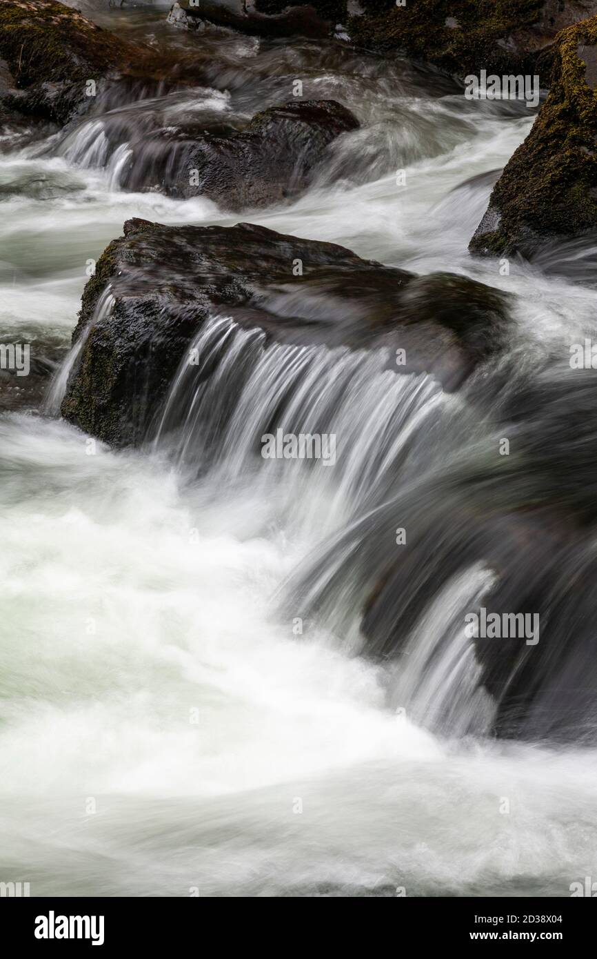 Waterfall at Fairy Glen, Snowdonia, North Wales Stock Photo