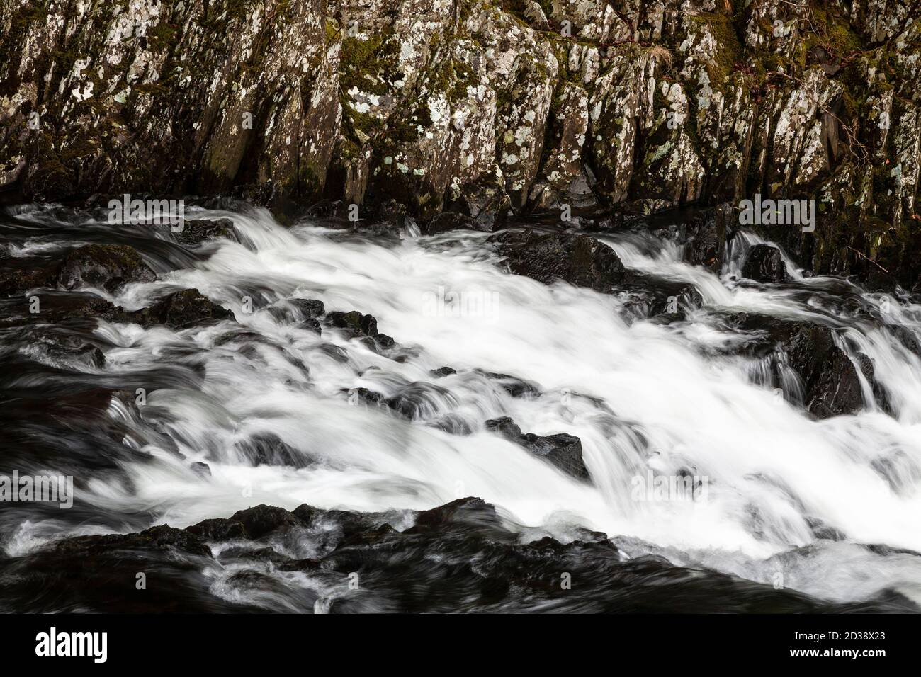 Swallow Falls waterfall, Snowdonia, North Wales Stock Photo