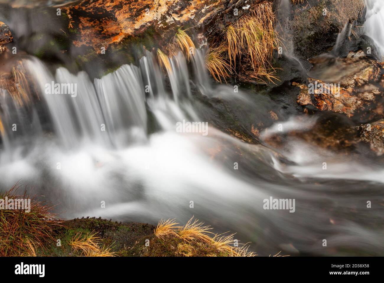 Waterfall along the Watkin Path, Snowdon, Snowdonia, North Wales Stock Photo