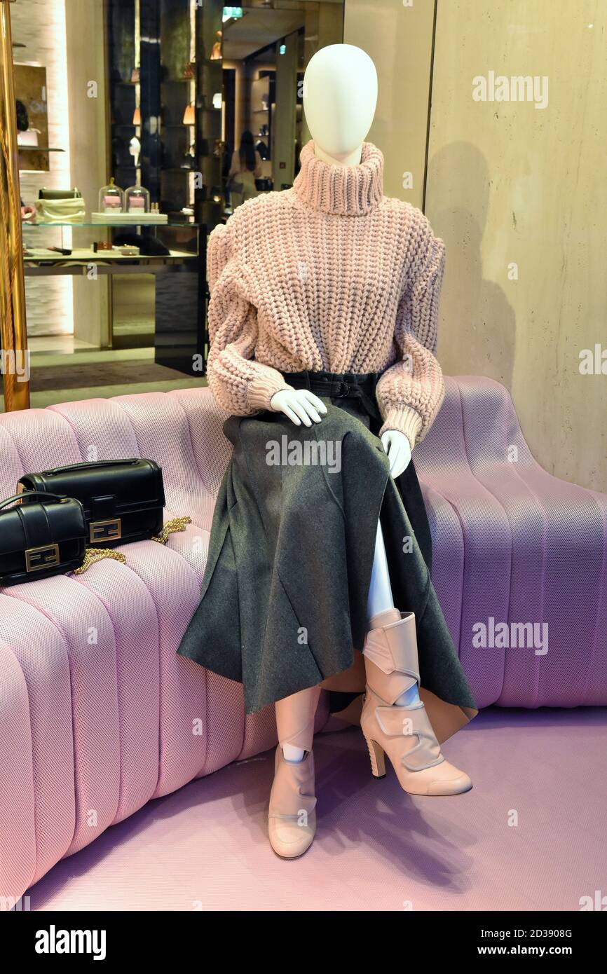 A SHOWCASE OF FENDI FASHION BOUTIQUE IN CONDOTTI STREET Stock Photo - Alamy
