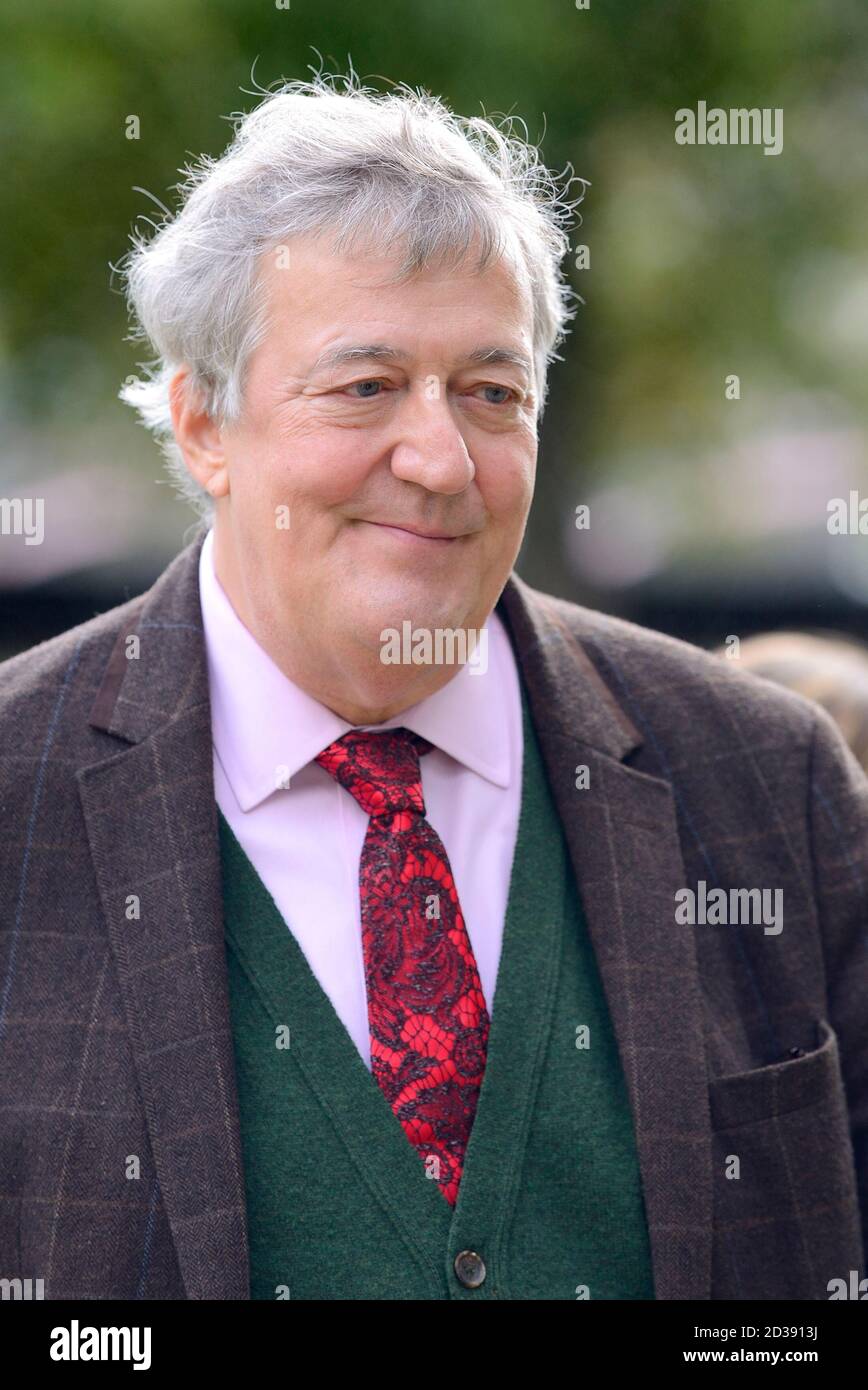 Stephen Fry - actor, comedian and writer - in Westminster after filming an interview. October 2020 Stock Photo