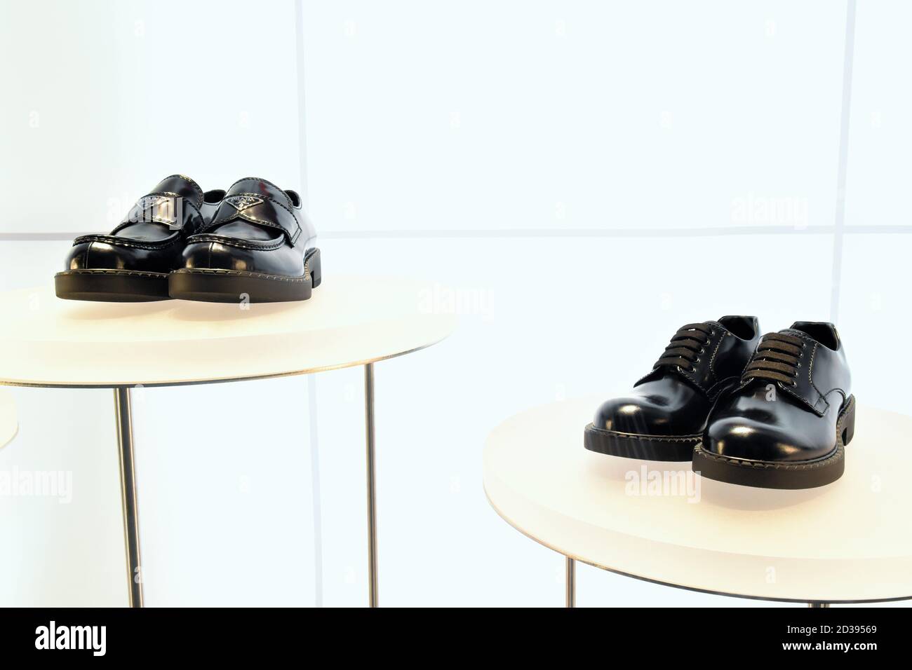 SHOES ON DISPLAY AT PRADA BOUTIQUE IN CONDOTTI STREET Stock Photo Alamy