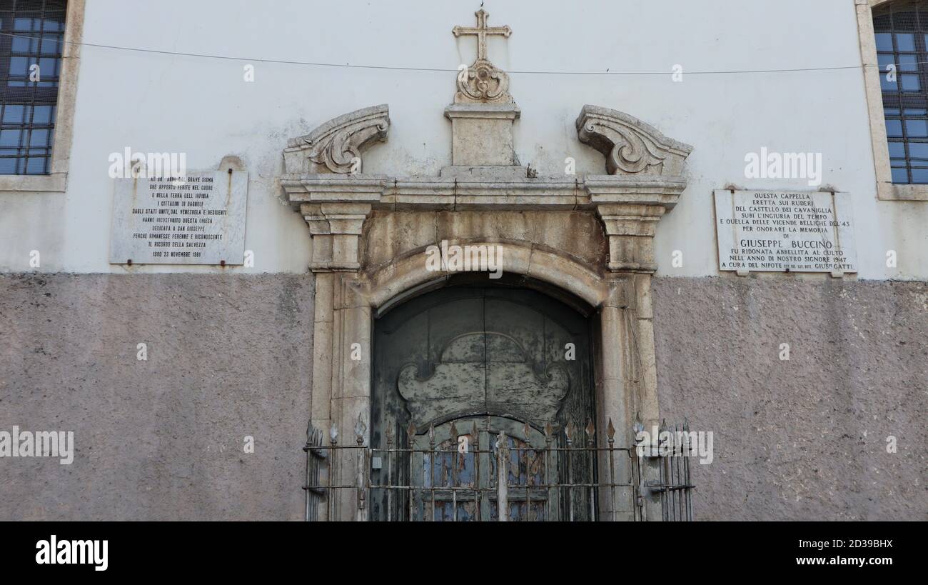 Bagnoli Irpino - Lapidi sulla Cappella di San Giuseppe Stock Photo