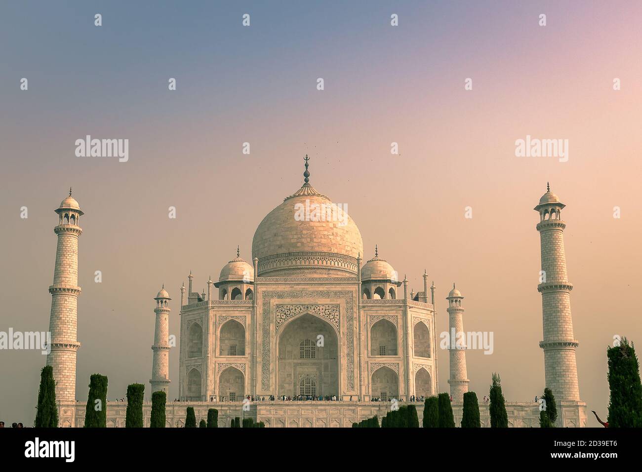 Close Up view of the Famous Taj Mahal, ivory-white marble mausoleum at Agra, India. Stock Photo