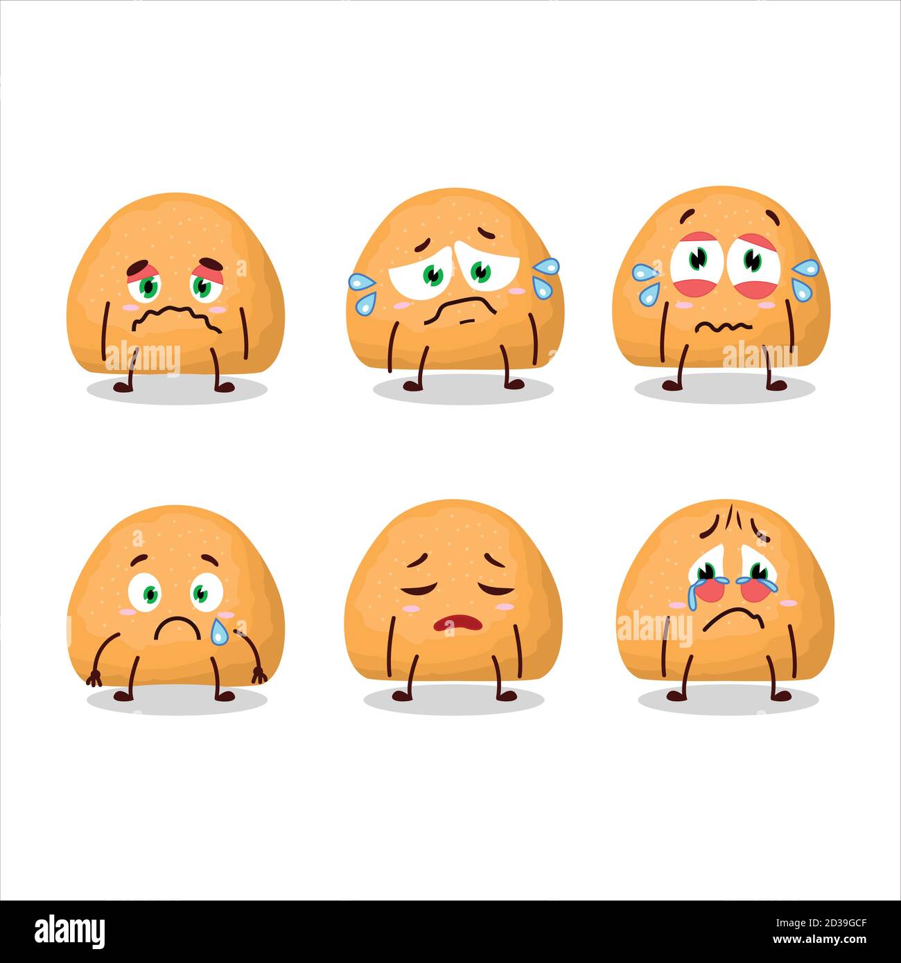 Sweets Sad Sweet cookies cartoon character with sad expression Stock Vector Image ...