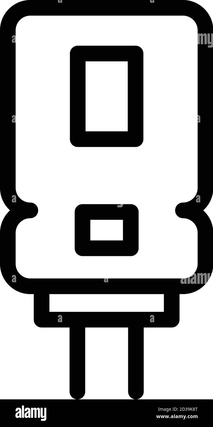 Aluminum capacitor icon, outline style Stock Vector