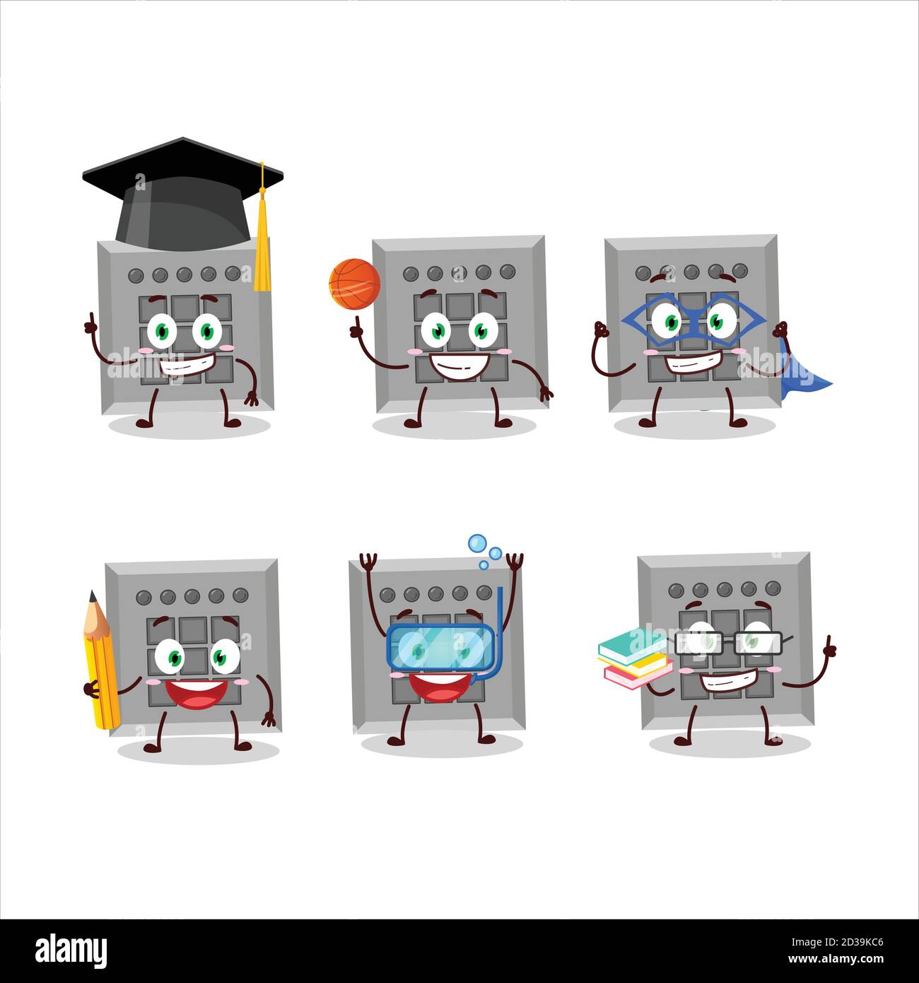 School student of among us button task cartoon character with various ...