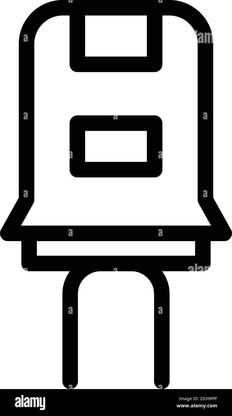 Voltage capacitor icon, outline style Stock Vector