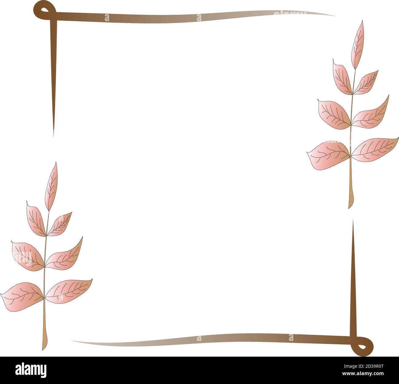 Floral frame with curls and leaves Stock Vector