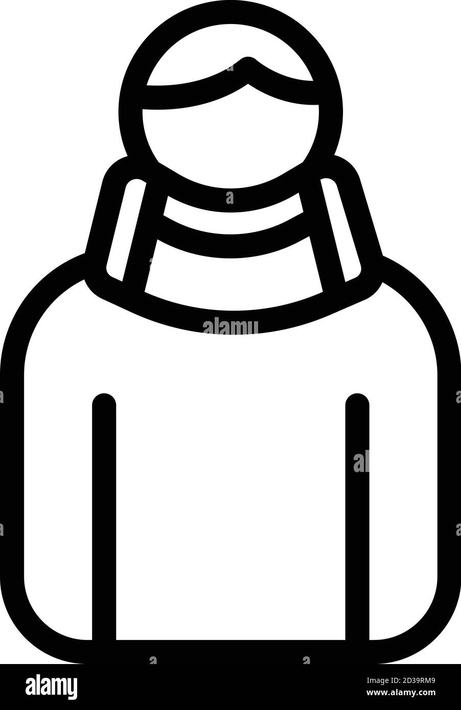 Neck bandage icon, outline style Stock Vector