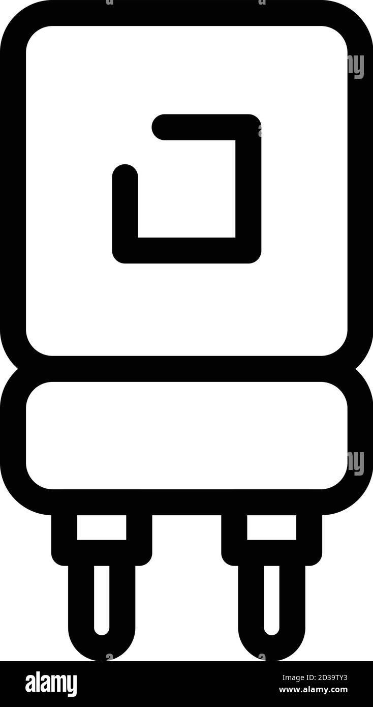Capacitor for electronic icon, outline style Stock Vector