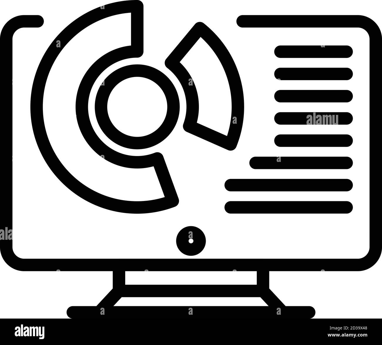 Diagram on monitor icon, outline style Stock Vector Image & Art - Alamy